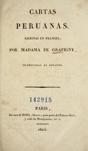 Tapa de Cartas peruanas escritas en francès