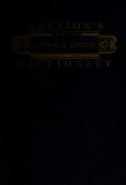 Tapa de Mansion's concise French & English dictionary