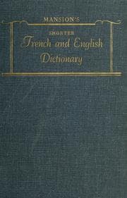 Tapa de Mansion's shorter French and English dictionary
