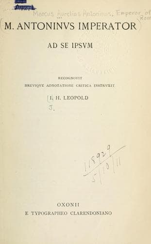 Tapa de M. Antoninus imperator ad se ipsum