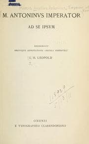 Tapa de M. Antoninus imperator ad se ipsum