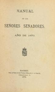 Tapa de Manual de los señores senadores, año de 1879