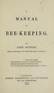 Tapa de A manual of bee-keeping