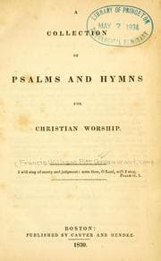 Tapa de A Collection of Psalms and hymns for Christian worship