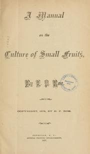 Tapa de A manual on the culture of small fruits