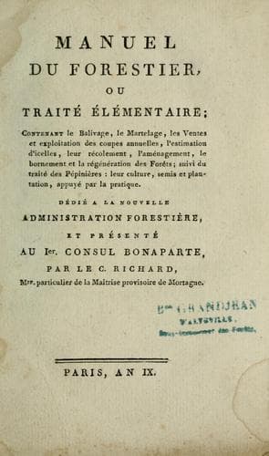 Tapa de Manuel du forestier