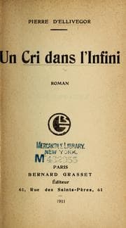 Tapa de Un cri dans l'infini