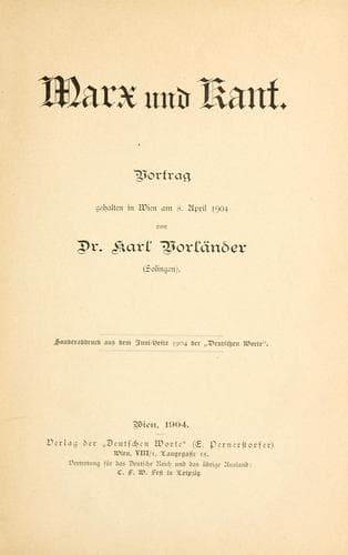 Tapa de Marx und Kant