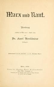 Tapa de Marx und Kant