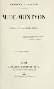 Tapa de M. de Montyon