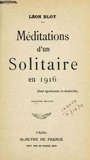 Tapa de Méditations d'un solitaire en 1916