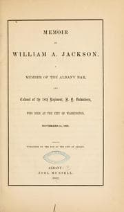 Tapa de Memoir of William A. Jackson