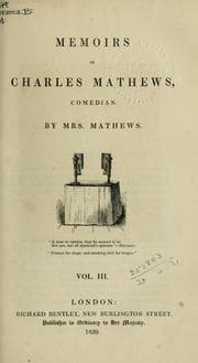 Tapa de Memoirs of Charles Mathews, comedian