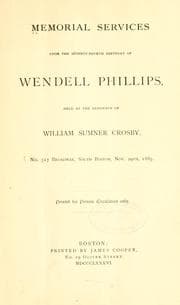 Tapa de Memorial services upon the seventy-fourth birthday of Wendell Phillips