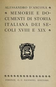 Tapa de Memorie e documenti di storia italiana dei secoli XVIII e XIX