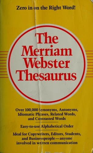 Tapa de The Merriam-Webster thesaurus.