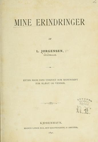 Tapa de Mine Erindringer