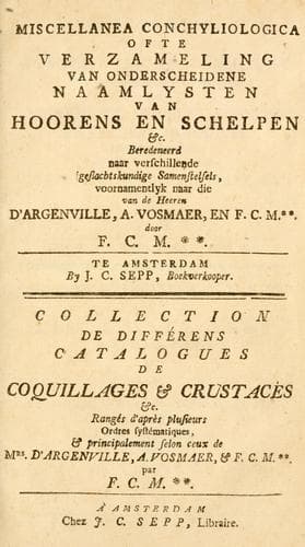 Tapa de Miscellanea conchyliologica