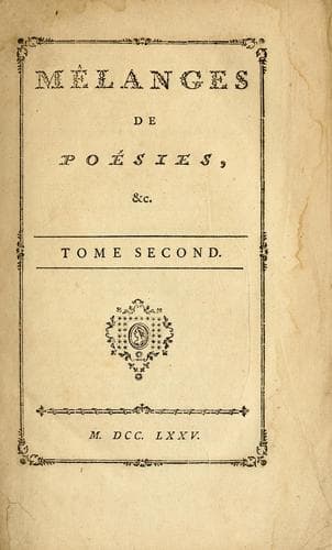 Tapa de Mélanges de poésies, &c