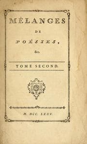 Tapa de Mélanges de poésies, &c
