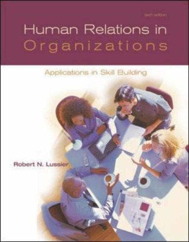 Tapa de Human Relations In Organizations