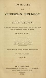 Tapa de Institutes of the Christian religion