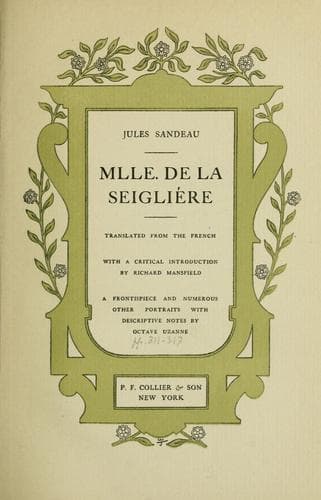 Tapa de Mlle. de la Seiglière