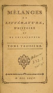 Tapa de Mélanges de littérature, d'histoire et de philosophie