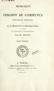 Tapa de Mémoires de Philippe de Commynes