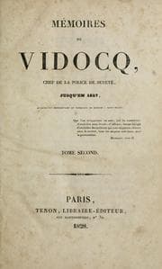 Tapa de Mémoires de Vidocq, chef de la police de Sureté, jusqu'en 1827