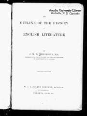 Tapa de An outline of the history of English literature