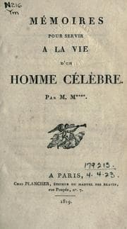 Tapa de Mémoires pour servir à la vie d'un homme célèbre
