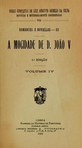 Tapa de A mocidade de D. João V.