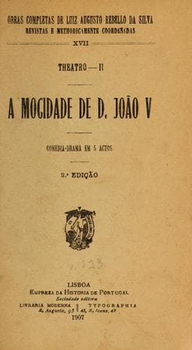 Tapa de A mocidade de D. João V