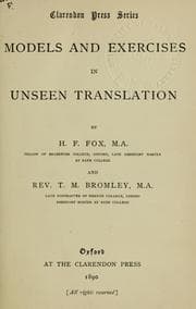 Tapa de Models and exercises in unseen translation