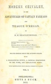 Tapa de Modern chivalry, or, The adventures of Captain Farrago and Teague O'Regan