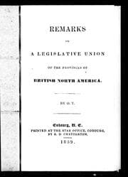 Tapa de Remarks on a legislative union of the provinces of British North America