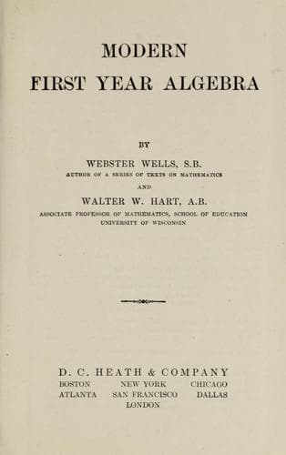Tapa de Modern first year algebra