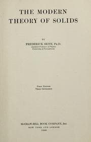 Tapa de The Modern Theory of Solids.