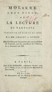 Tapa de Molière chez Ninon, ou, La lecture de Tartuffe
