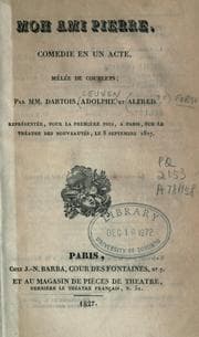 Tapa de Mon ami Pierre, comédie en un acte, mêlée de couplets