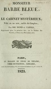 Tapa de Monsieur Barbe Bleue, ou, Le cabinet mystérieux