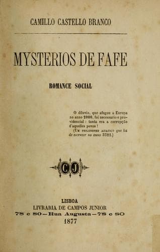 Tapa de Mysterios de Fafe