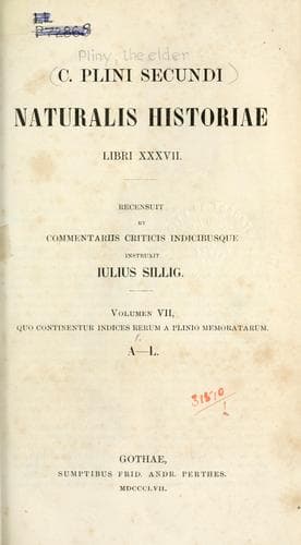 Tapa de Naturalis historiae, libri 37.