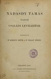 Tapa de Nádasdy Tamás nádor, családi levelezése