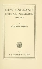 Tapa de New England: Indian summer, 1865-1915