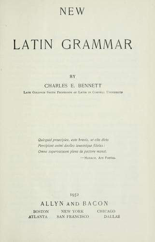 Tapa de New Latin grammar