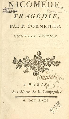 Tapa de Nicomede, tragédie.