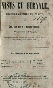 Tapa de Nisus et Euryale, comédie-vaudeville en un acte
