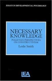 Tapa de Necessary Knowledge (Essays in Developmental Psychology Series)
